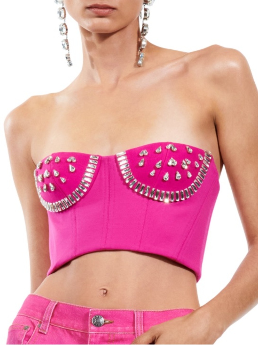 Area Crystal Watermelon cup Bustier Top size XS
